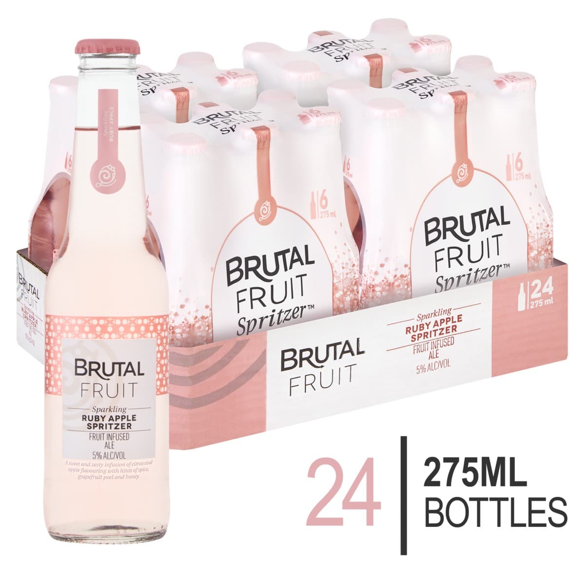 Brutal Fruit Ruby Apple Spritzer (Case) 24 Bottles